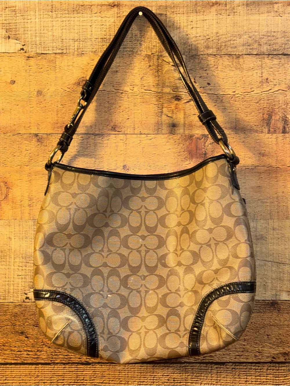 vintage Coach Peyton Signature Pocket Hobo / Shoulder Bag - Picture 6 of 13